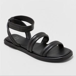 Women's Ottie Ankle Strap Sandals Black - A New Day™